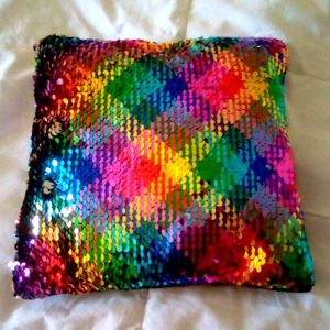 A flip sequin pillow